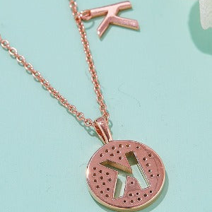 Moissanite K to T Pendant Necklace