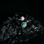 Earth and Moon Bypass Ring with Natural Stones