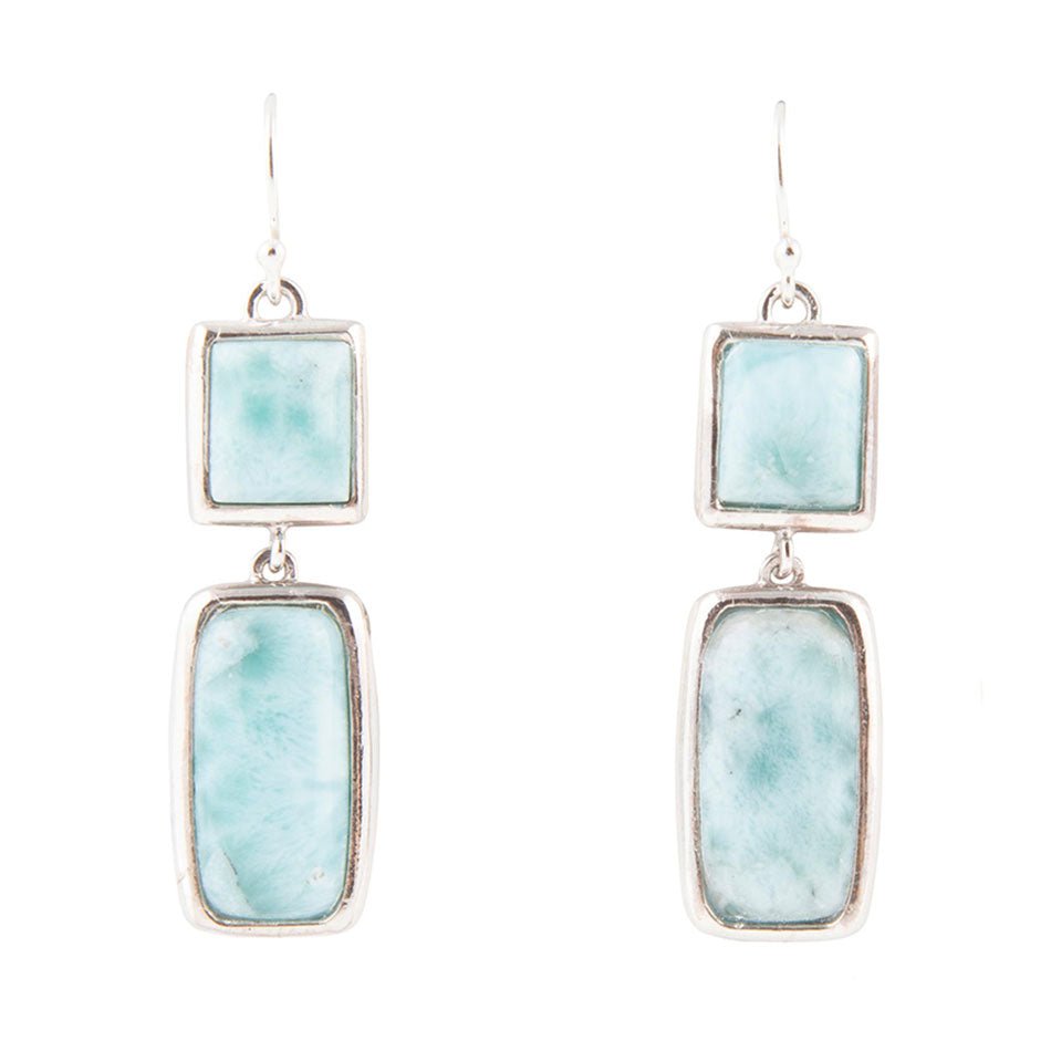 Drops of Blue Larimar Sterling Silver Earrings