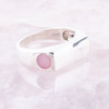 Signet Pink Opal and Sterling Silver In The Hole Ring