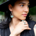 Triple Play Blue Turquoise and Sterling Silver Stack Ring