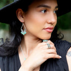 Triple Play Blue Turquoise and Sterling Silver Stack Ring
