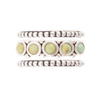 Triple Play Blue Turquoise and Sterling Silver Stack Ring